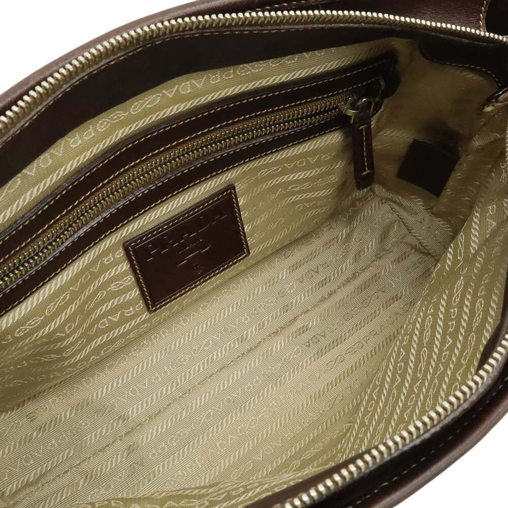 PRADA Brown Leather Shoulder Bag - Picture 7 of 10